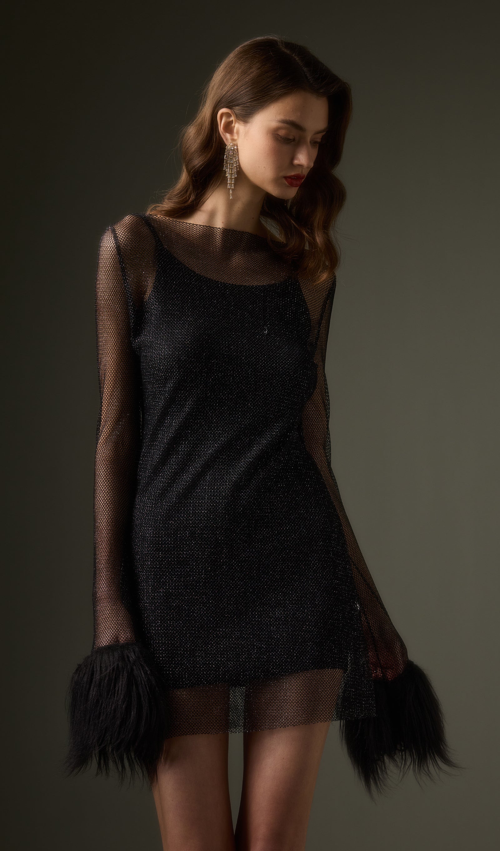 Vestido Mini Transparente en Negro