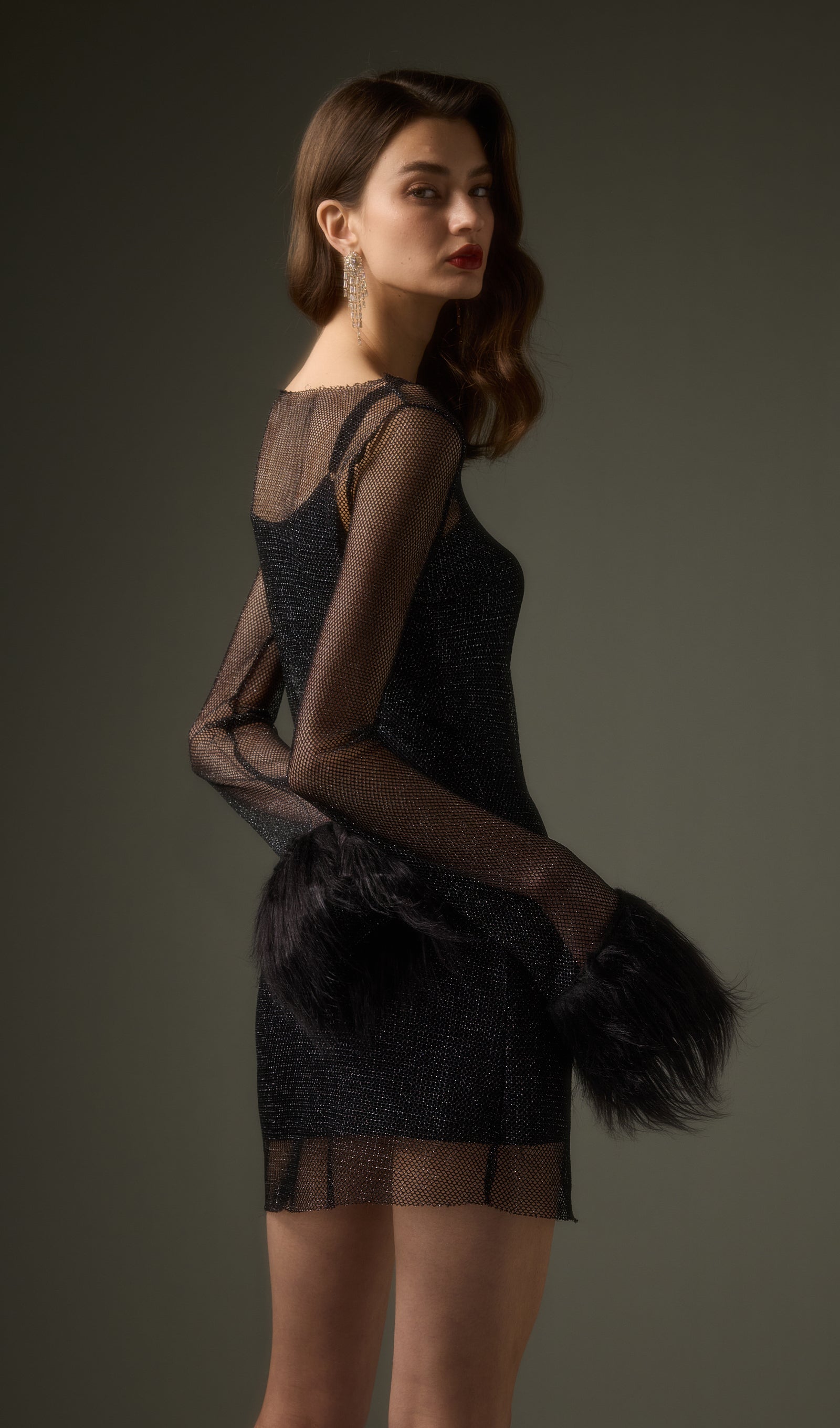 Vestido Mini Transparente en Negro