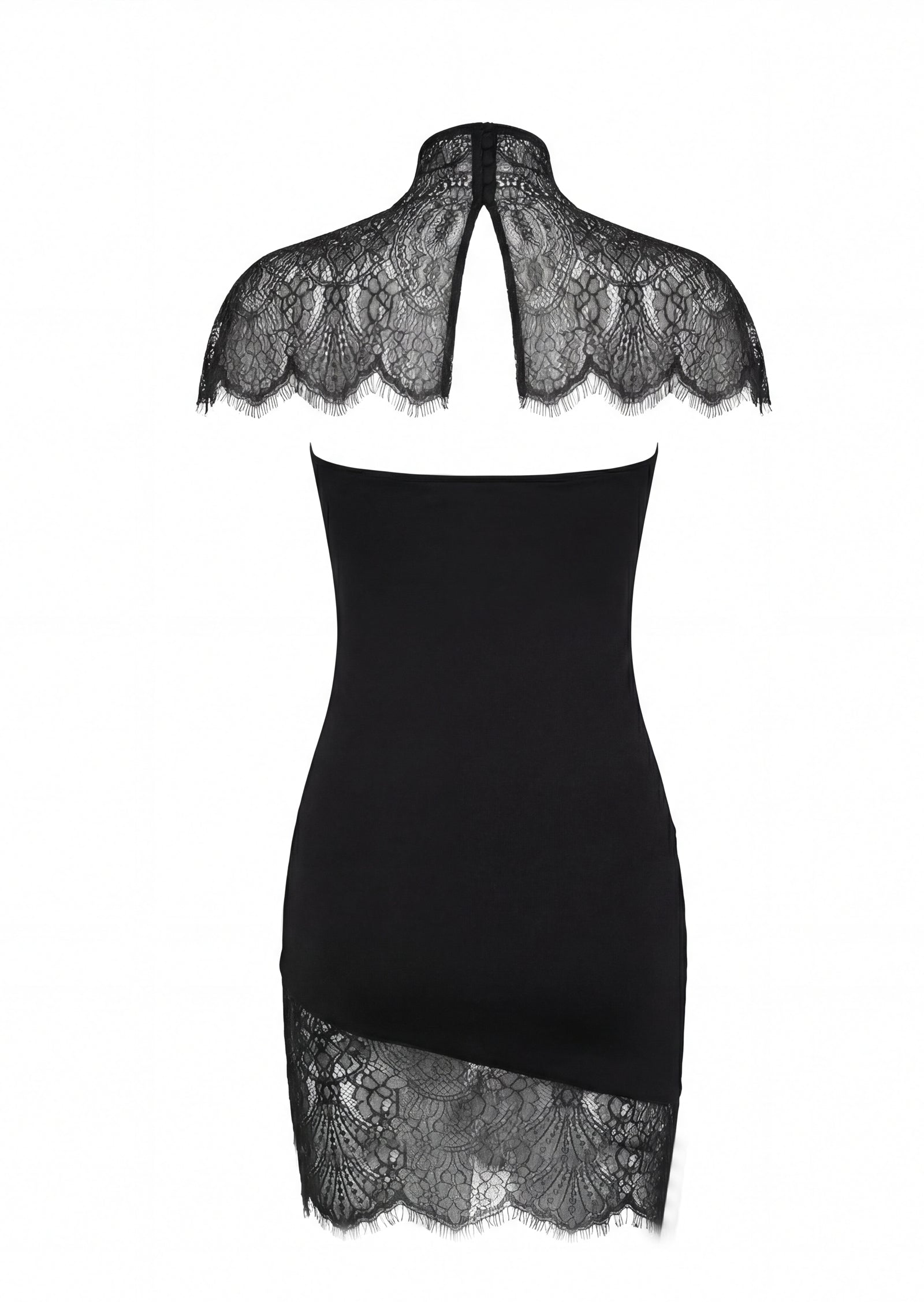 Conjunto de Mini Vestido Sin Tirantes con Encaje