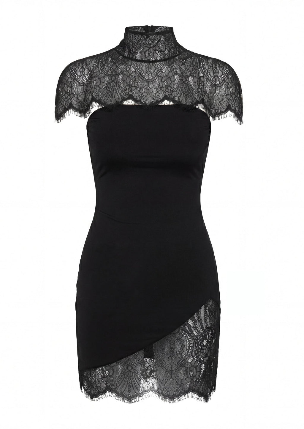 Conjunto de Mini Vestido Sin Tirantes con Encaje