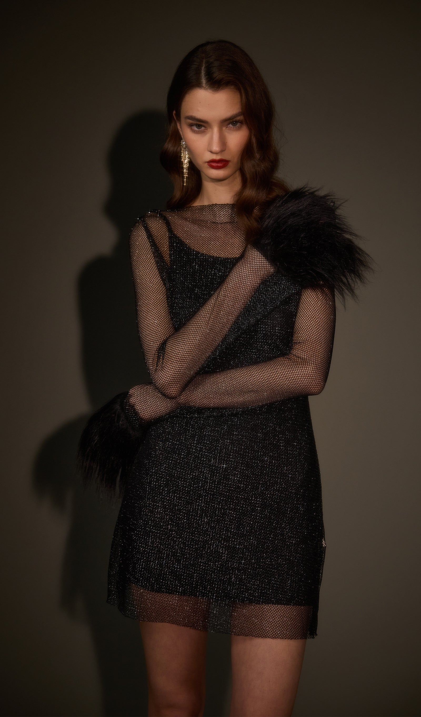 Vestido Mini Transparente en Negro