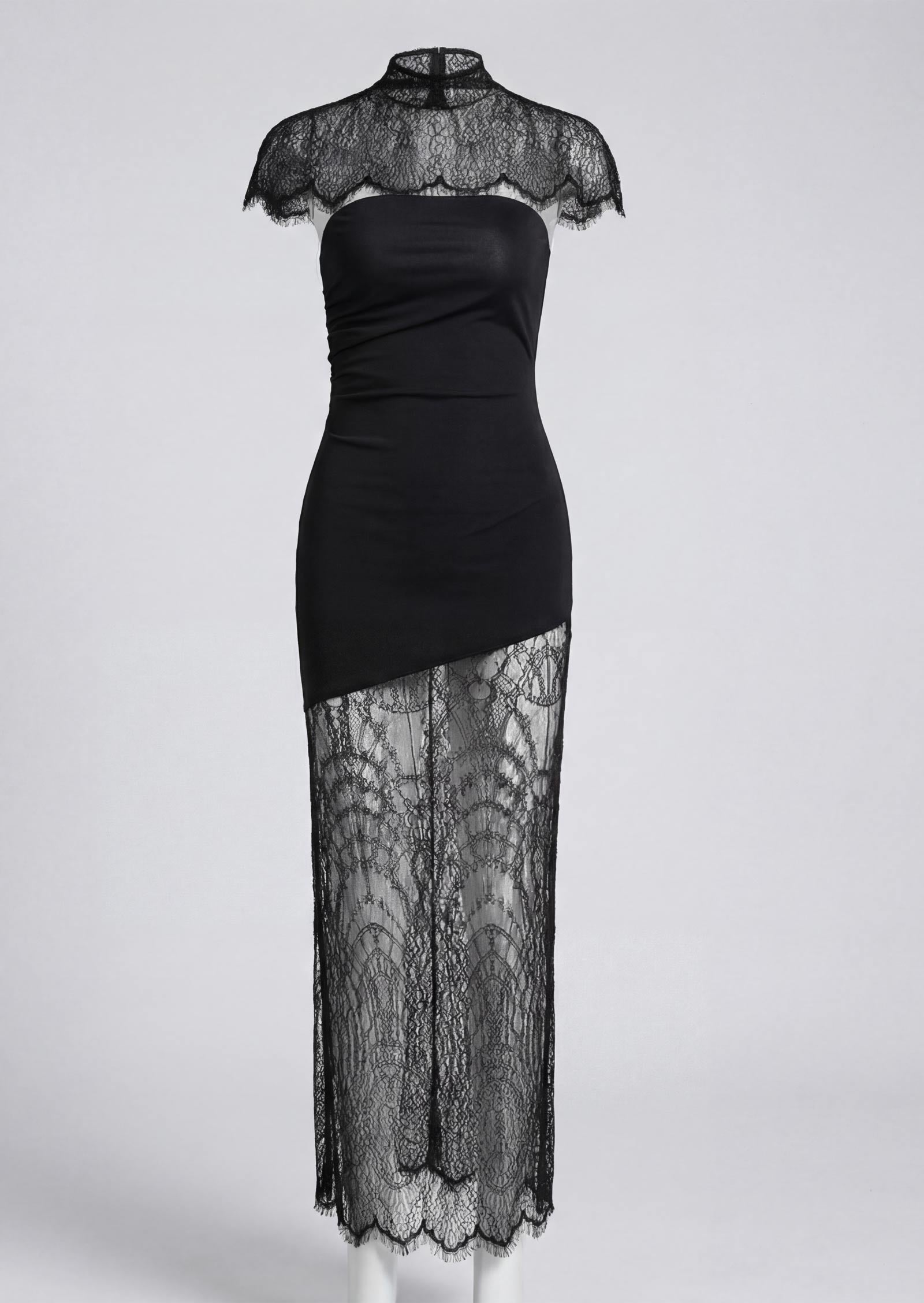 Conjunto de Vestido Maxi Sin Mangas con Encaje