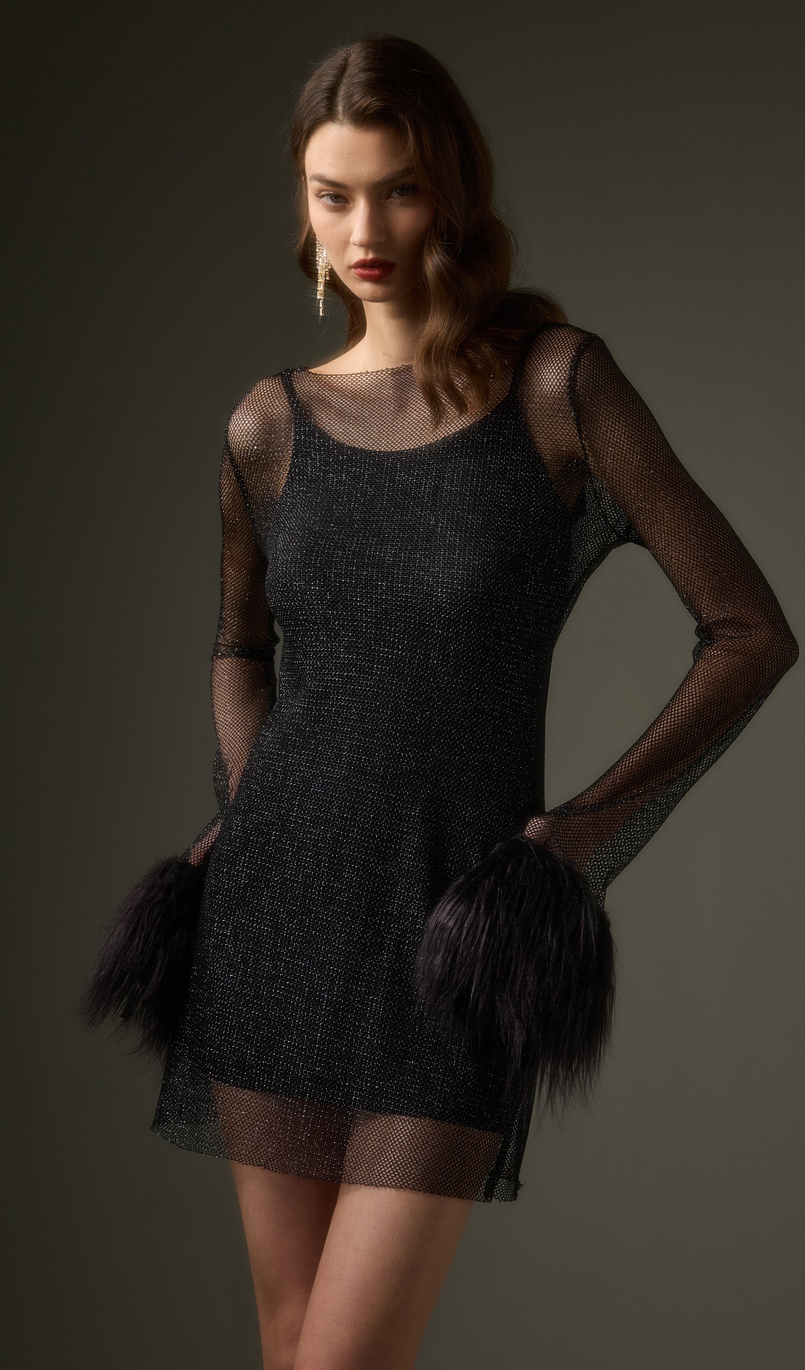 Vestido Mini Transparente en Negro